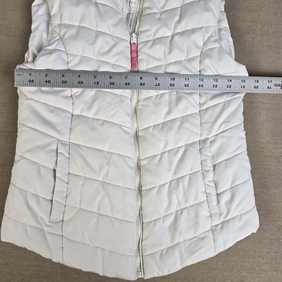 Aeropostale Womens Puffer Vest White Full Zip Quilted Sleeveless Size S/P Y2K - Picture 4 of 6